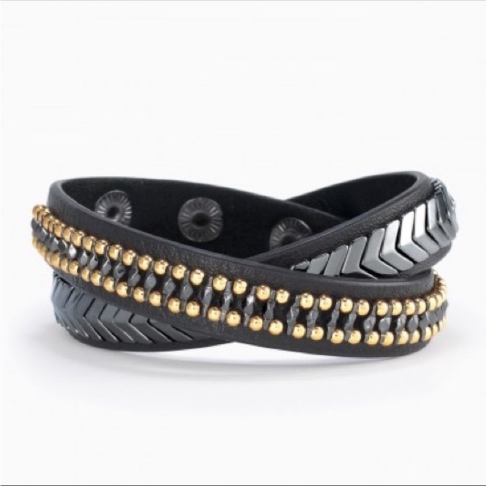 Black Gilded Wrap Bracelet Stella & Dot -black/gold